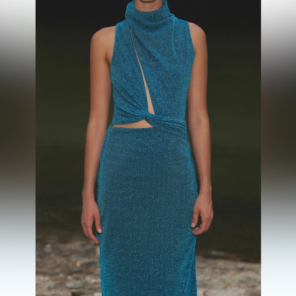 BAOBAB Blue Metallic sleeveless maxi dress - Picture 15 of 15